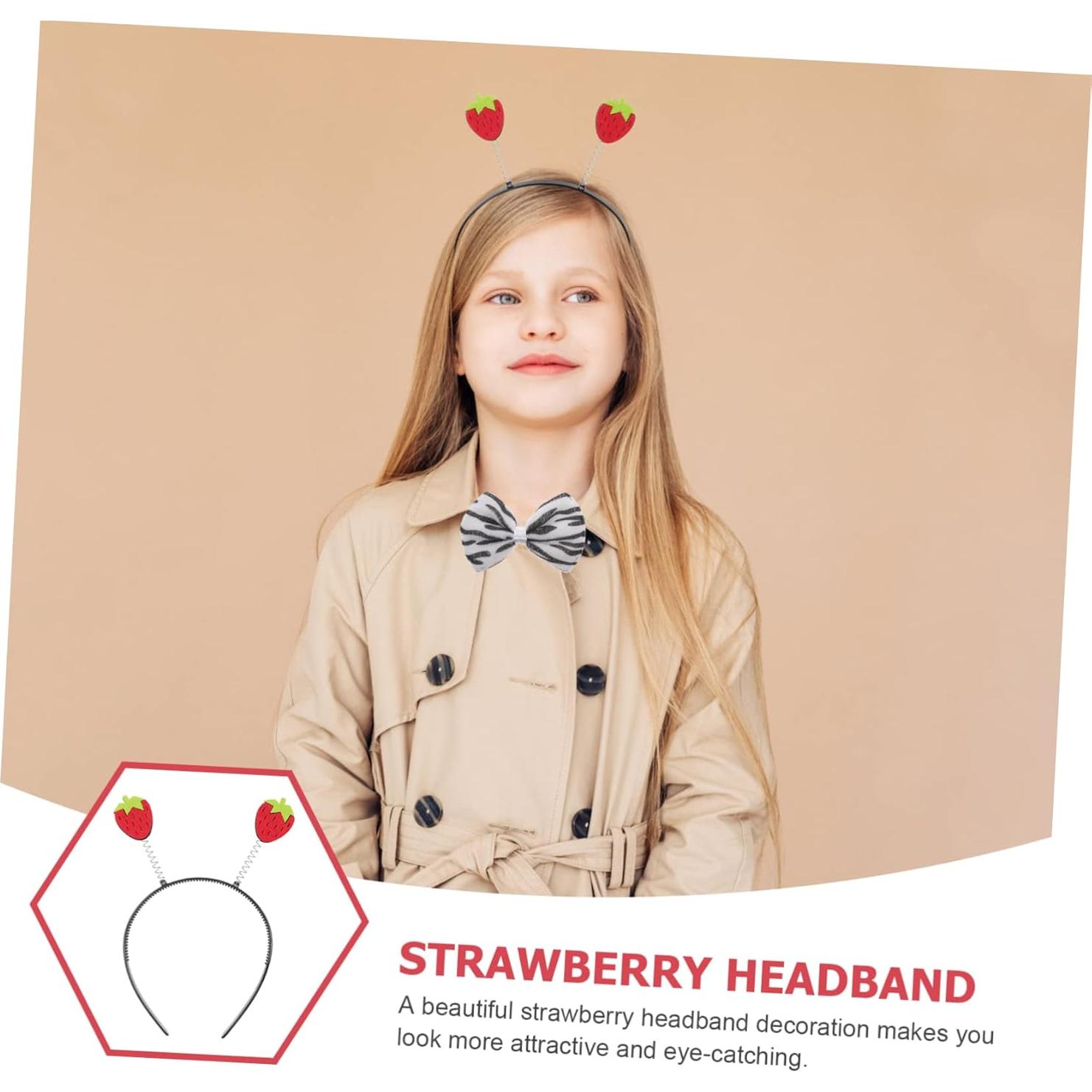 Diadema de fresa Beatifufu 2 Pcs para Niñas - Accesorios de Cabello