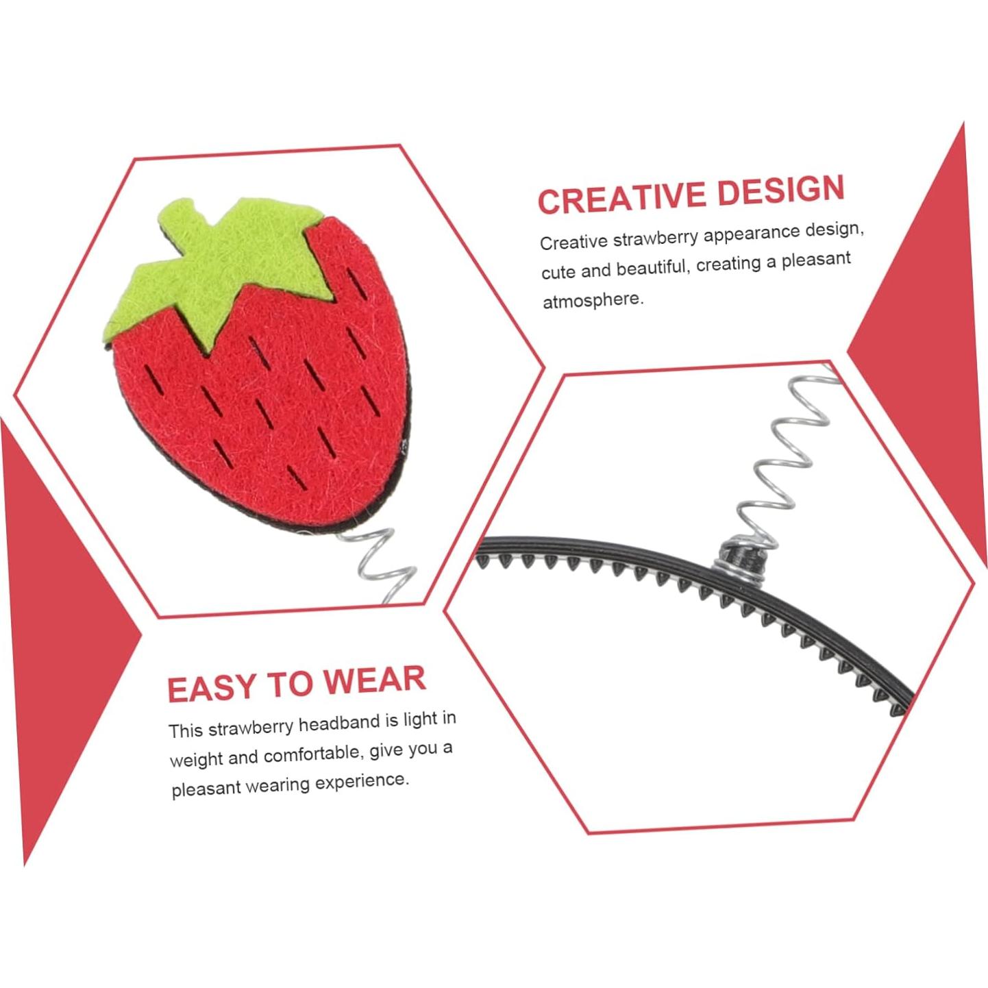 Diadema de fresa Beatifufu 2 Pcs para Niñas - Accesorios de Cabello