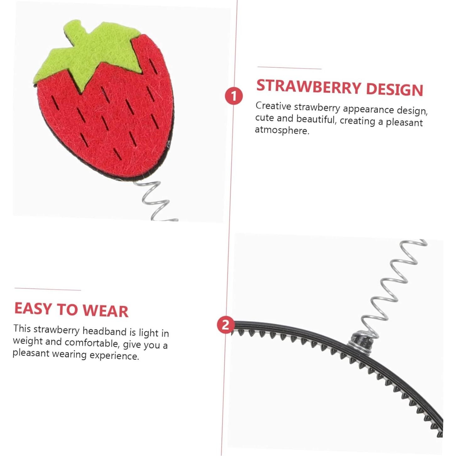 Diadema de fresa Beatifufu 2 Pcs para Niñas - Accesorios de Cabello