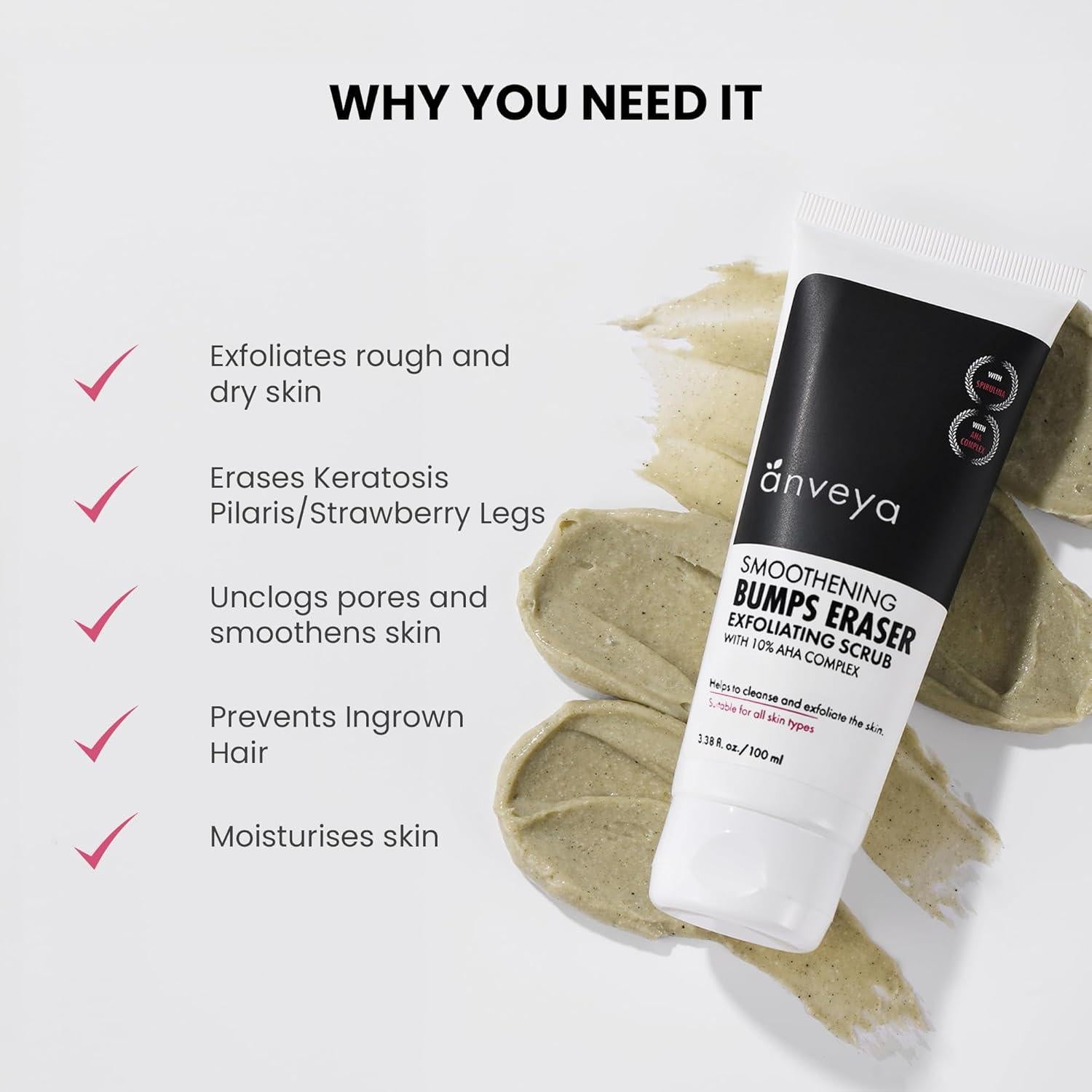 Exfoliante Corporal Suavizante Anveya 100ml - Piel Bultosa y Seca