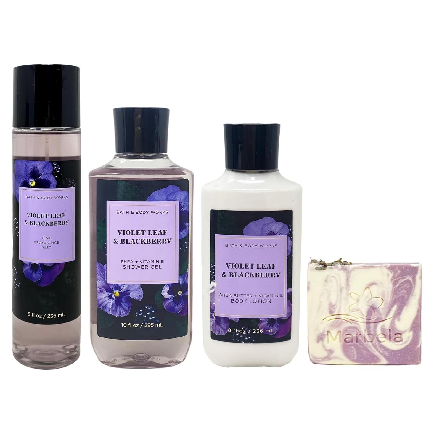 Conjunto de Regalo Bath & Body Works Hoja de Violeta y Mora