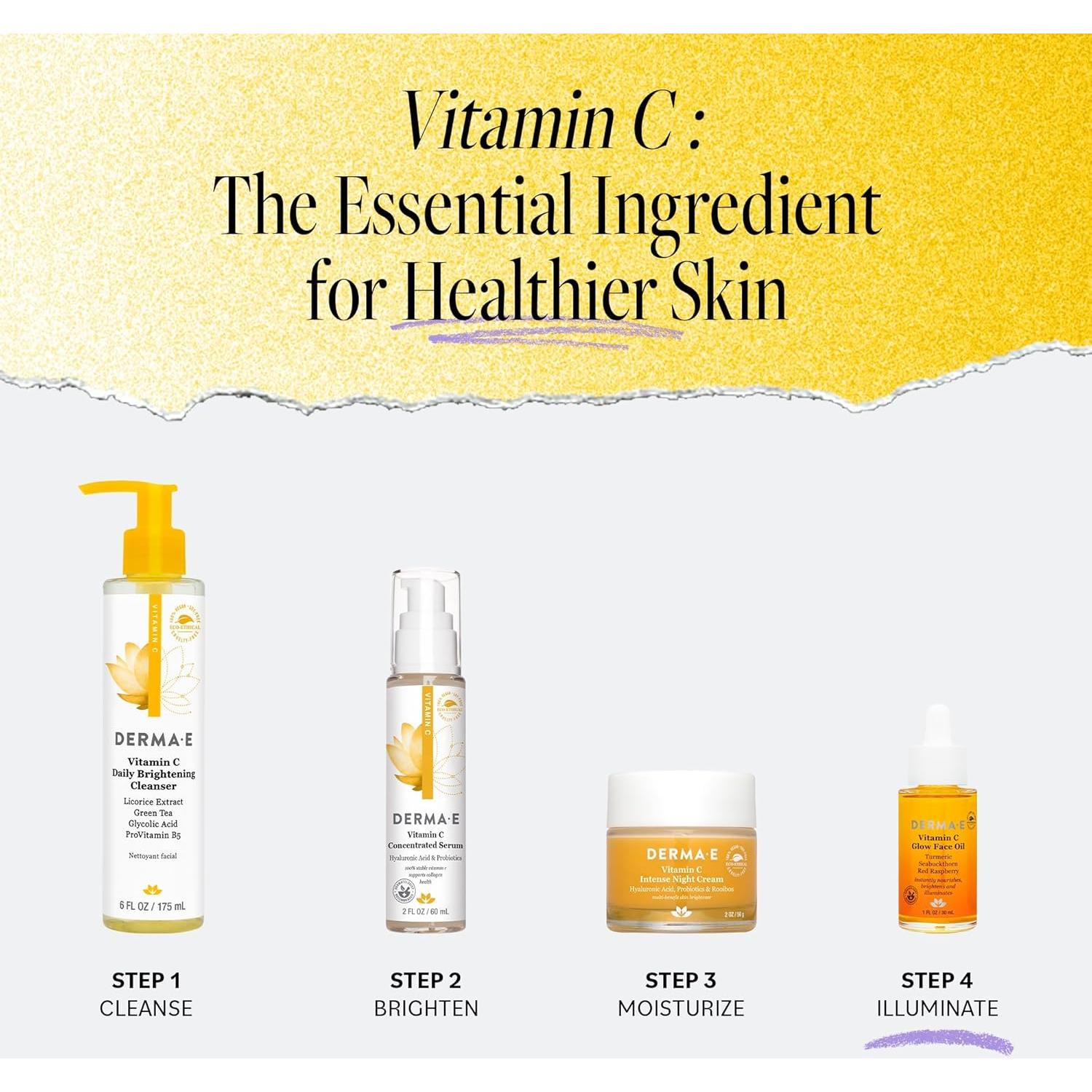 Aceite Facial Brillante Derma E Vitamina C 29.57 ml