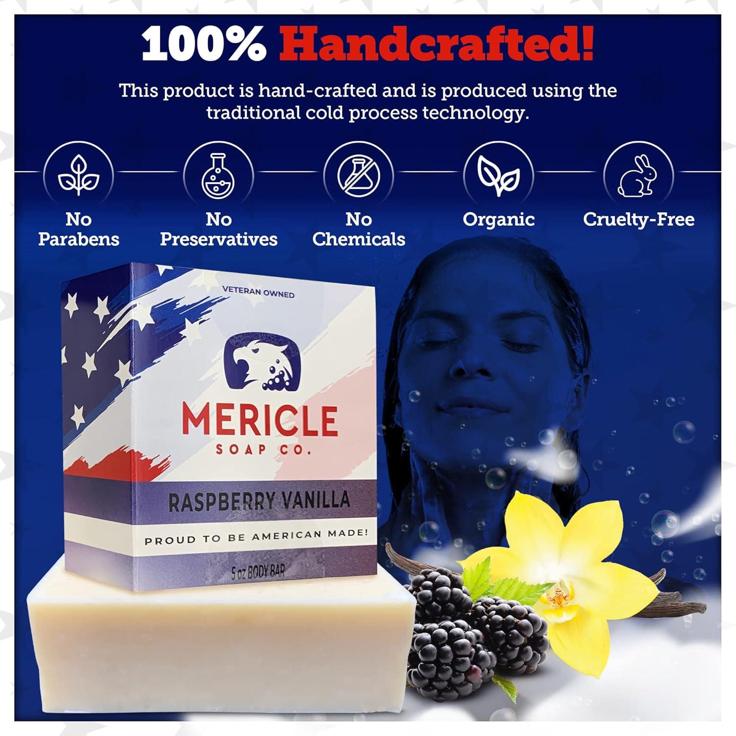 Barra de Cuerpo Orgánica Mericle Soap Co. 142g Frambuesa Vainilla