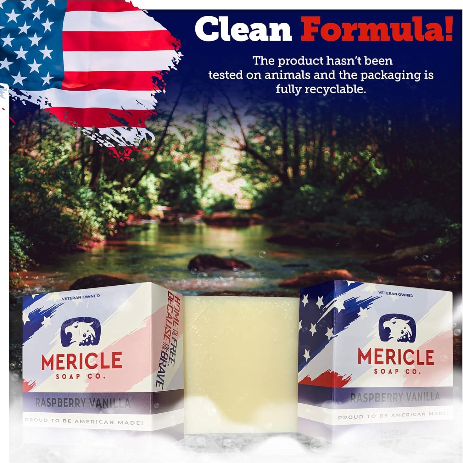 Barra de Cuerpo Orgánica Mericle Soap Co. 142g Frambuesa Vainilla