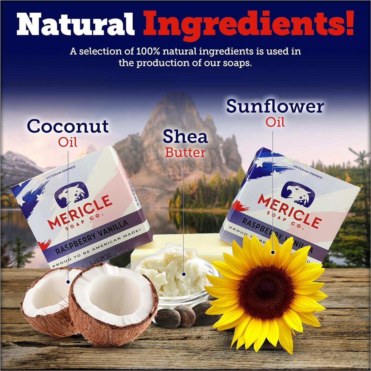 Barra de Cuerpo Orgánica Mericle Soap Co. 142g Frambuesa Vainilla