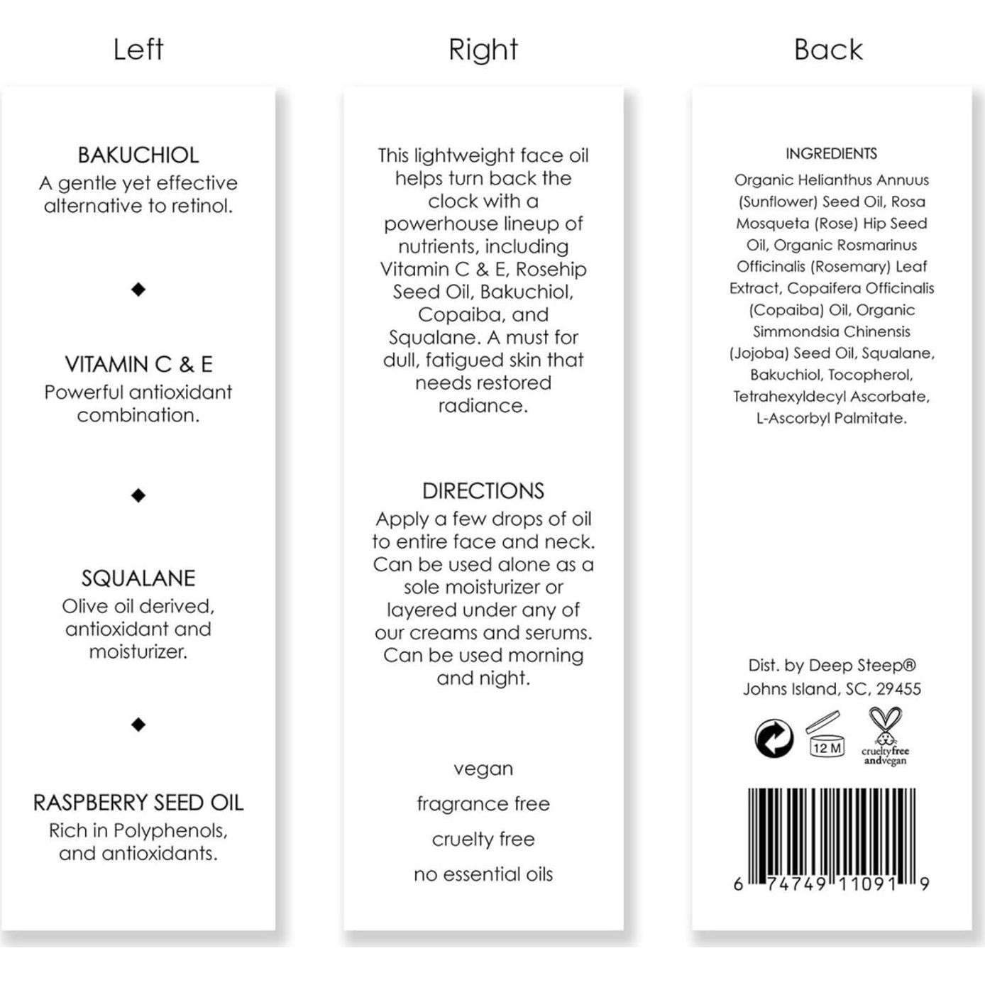 Aceite Facial Antienvejecimiento Deep Steep 30 ml - Vegano