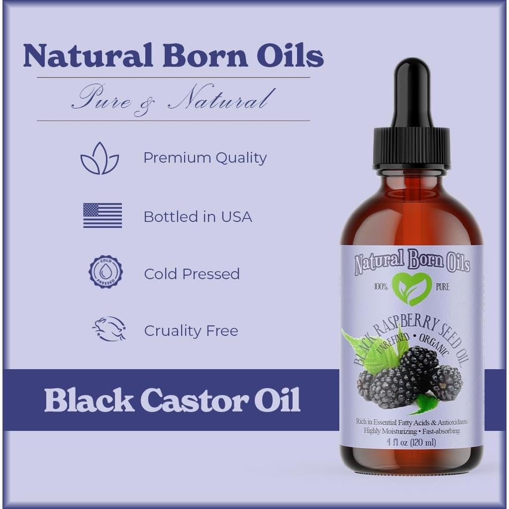 Aceite de Semilla de Frambuesa Negra Natural Born Oils 226ml Orgánico