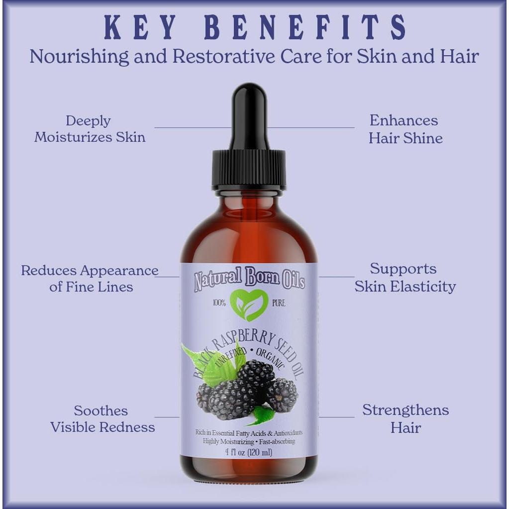 Aceite de Semilla de Frambuesa Negra Natural Born Oils 226ml Orgánico