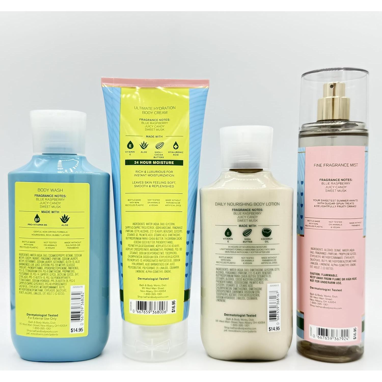 Paquete de Baño y Cuerpo 4 Piezas Bath & Body Works - Frambuesa Azul