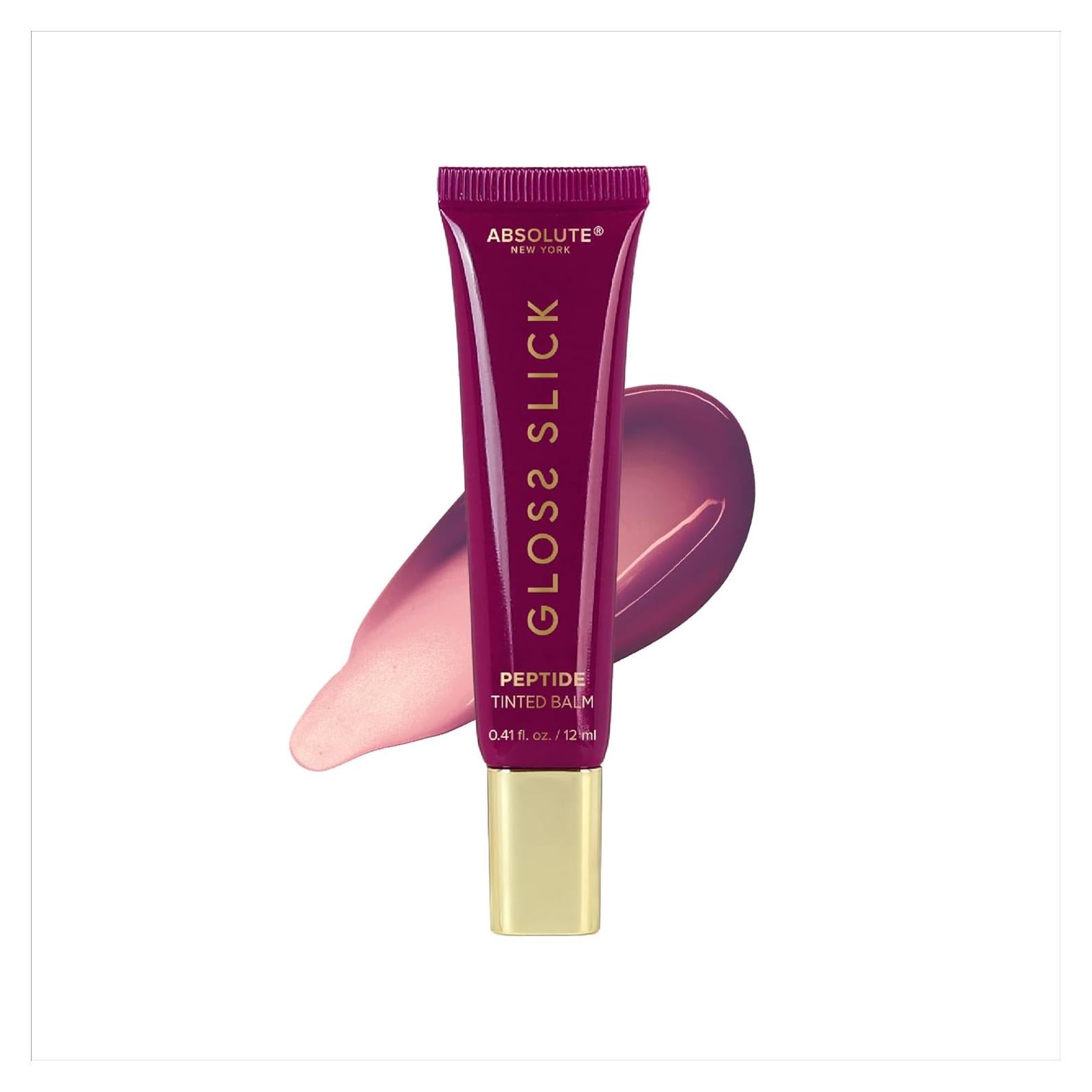 Bálsamo Tinte Peptídico Gloss Slick Absolute New York - Sorbete de Frambuesa, Labios Suaves y Voluminosos