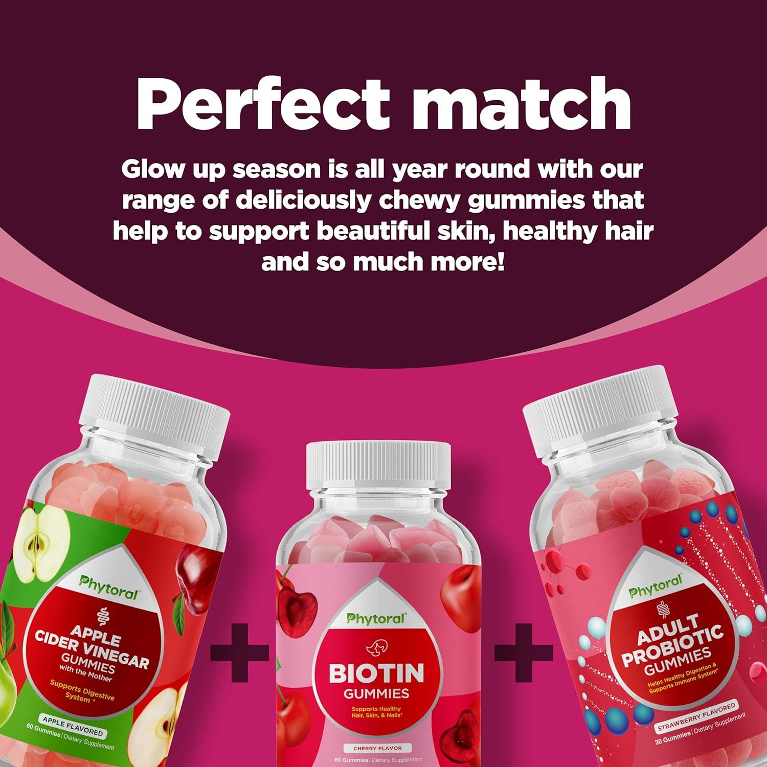 Gomitas de Colágeno Hidrolizado Phytoral 60 Unidades - Suplemento para Cabello, Piel y Uñas