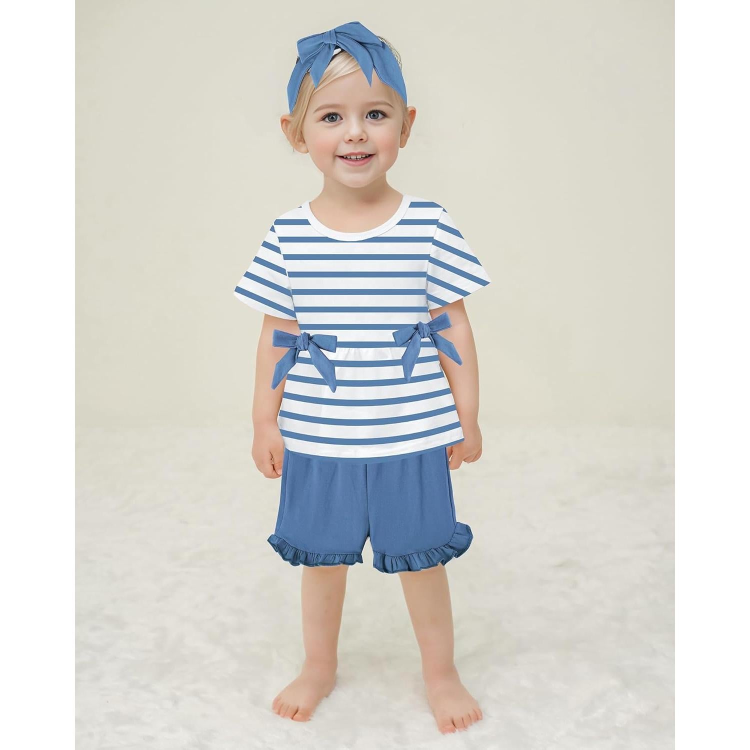 YALLET Conjunto Ropa Verano Niña 3 Piezas 12-18 Meses