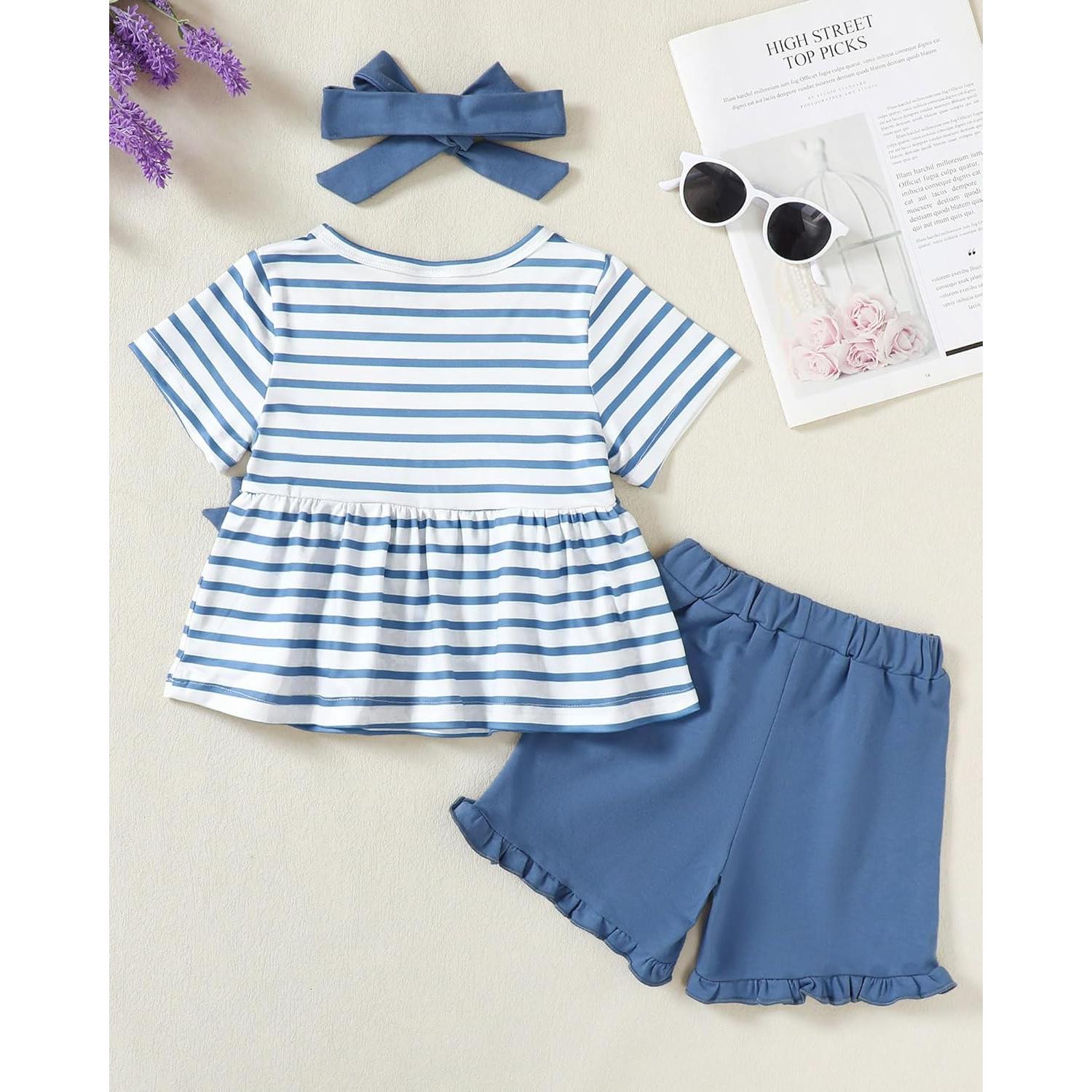 YALLET Conjunto Ropa Verano Niña 3 Piezas 12-18 Meses