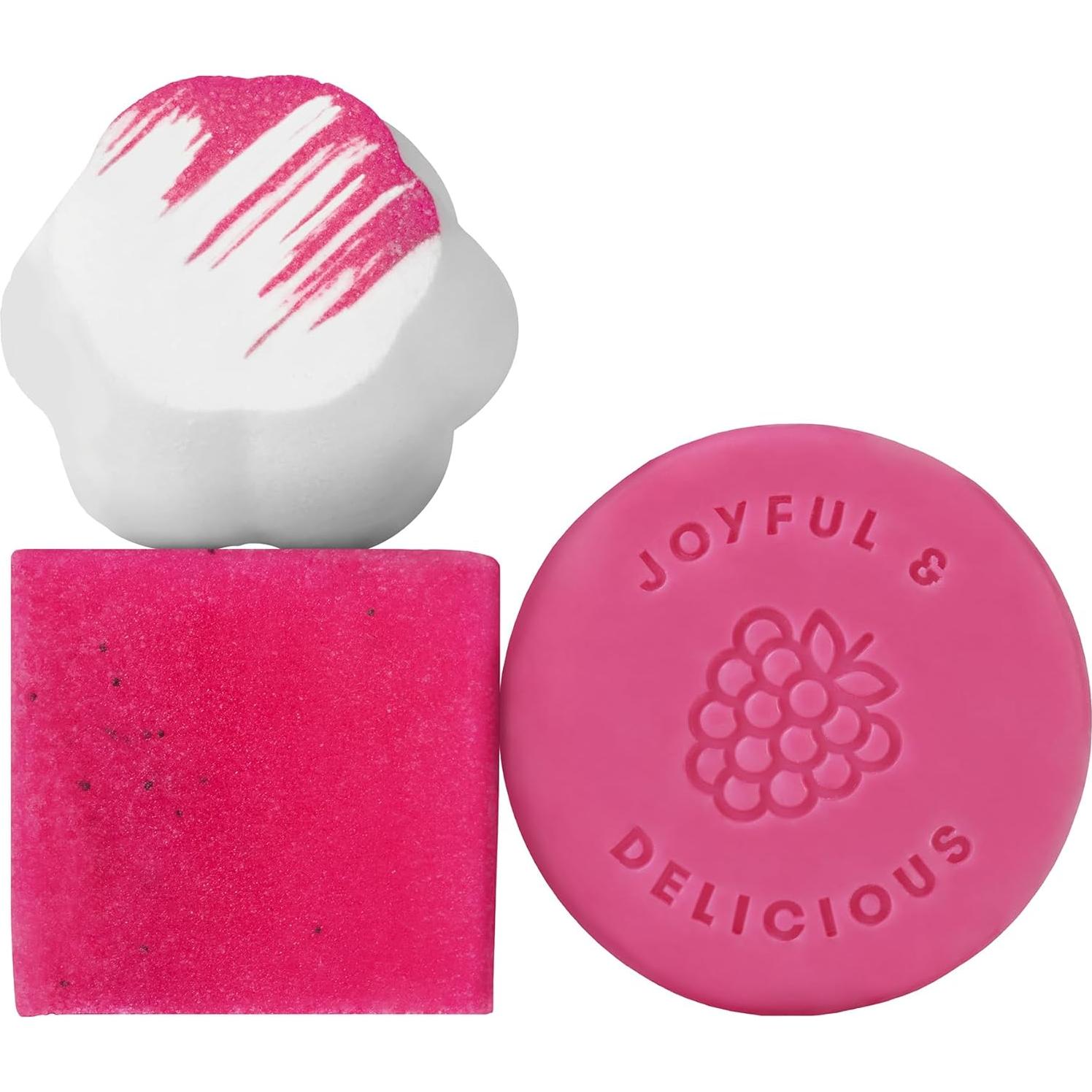 Conjunto de Regalo de Ducha Berry Burst Anihana - Jabón, Vaporera y Exfoliante