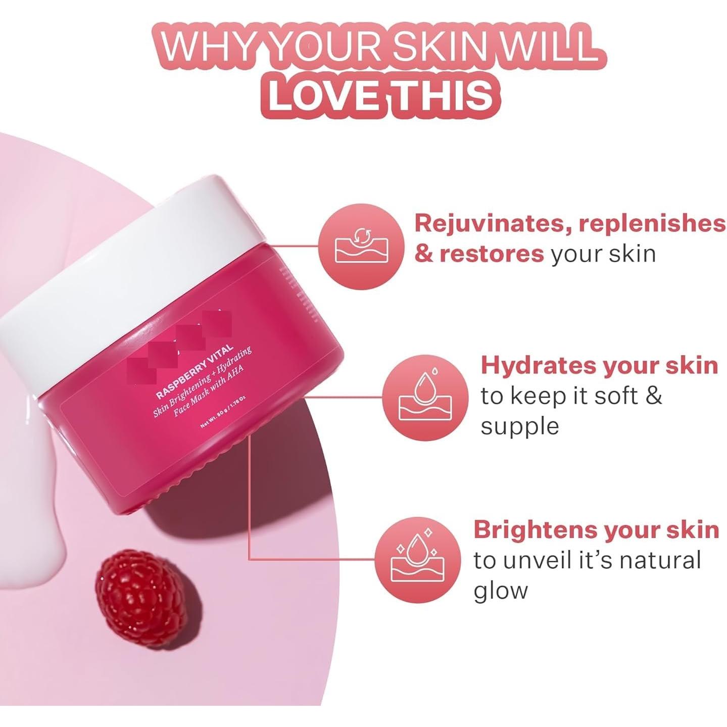 Mascarilla Facial Vital de Frambuesa 50g - 1% AHA Hidratante