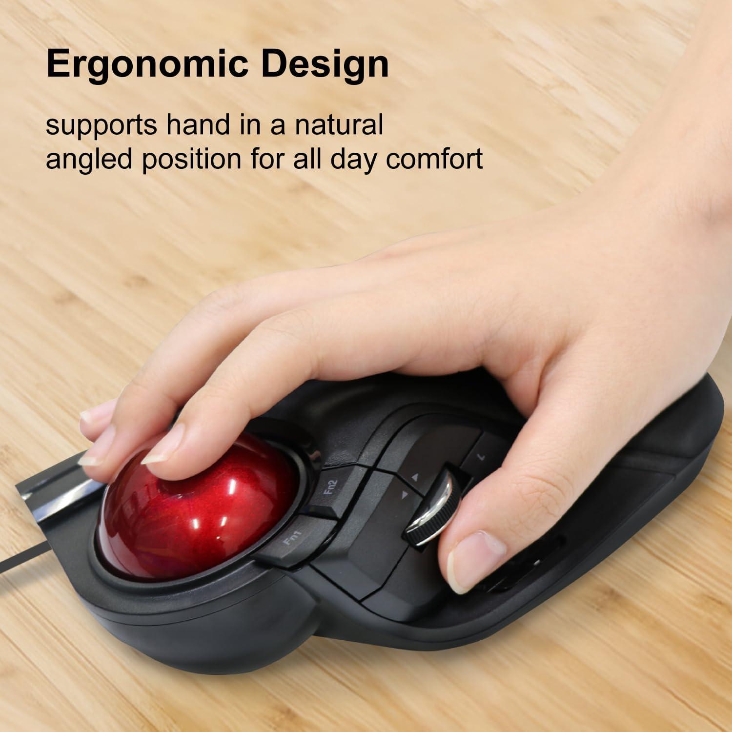 Mouse Trackball ELECOM M-HT1URBK Cableado 8 Botones 52mm