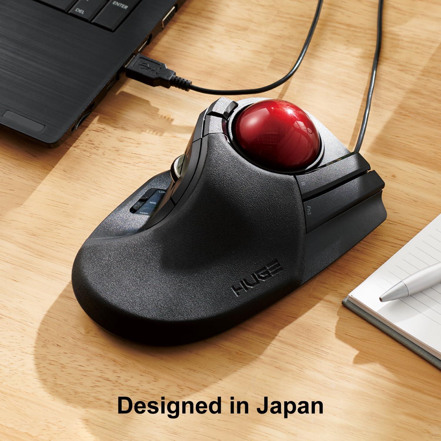 Mouse Trackball ELECOM M-HT1URBK Cableado 8 Botones 52mm