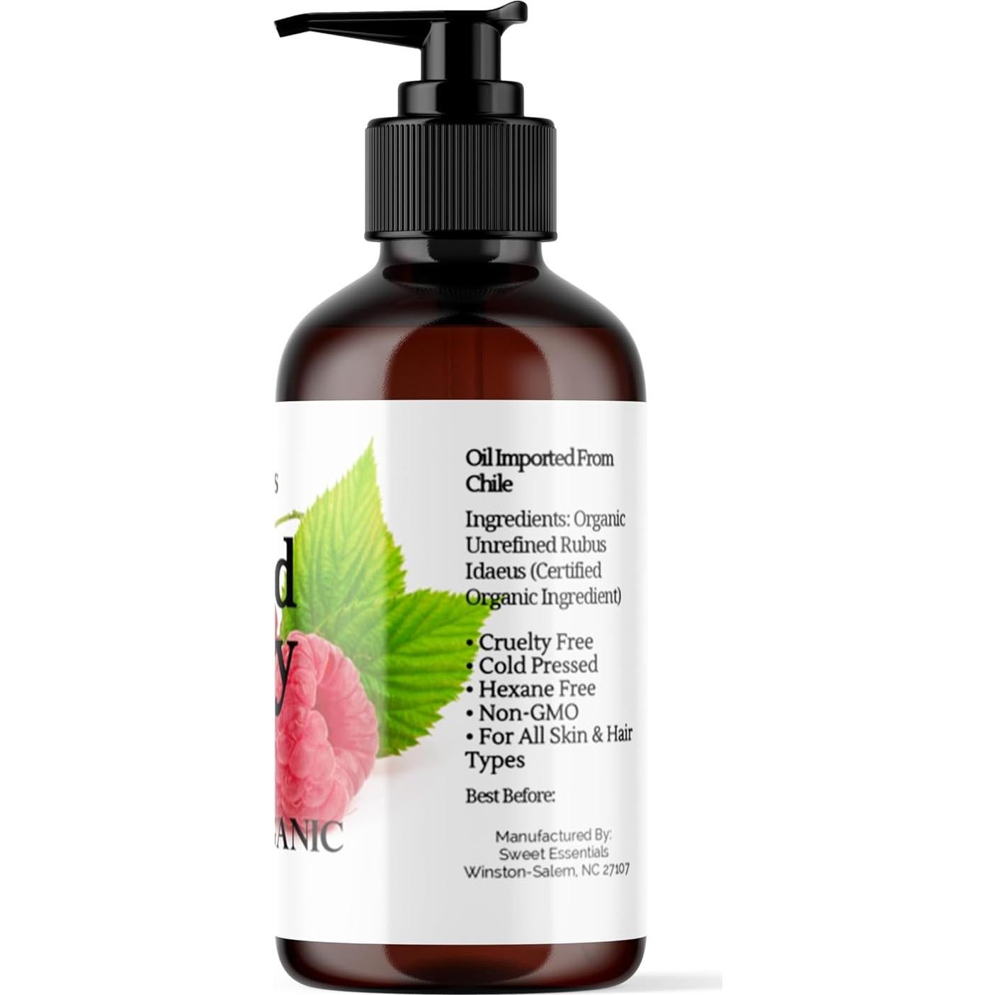 Aceite de Semilla de Frambuesa Roja Orgánico 240ml Esenciales Dulces