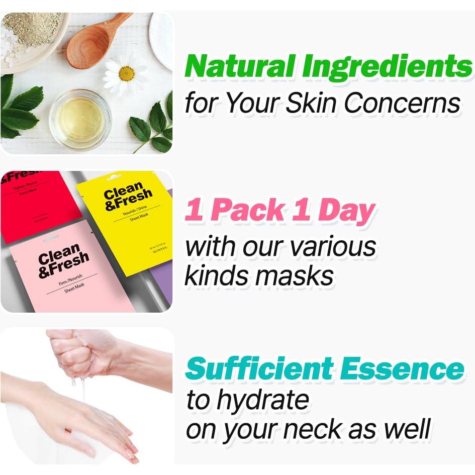 Paquete de 10 Máscaras Faciales EUNYUL 22 ml - Cuidado Piel