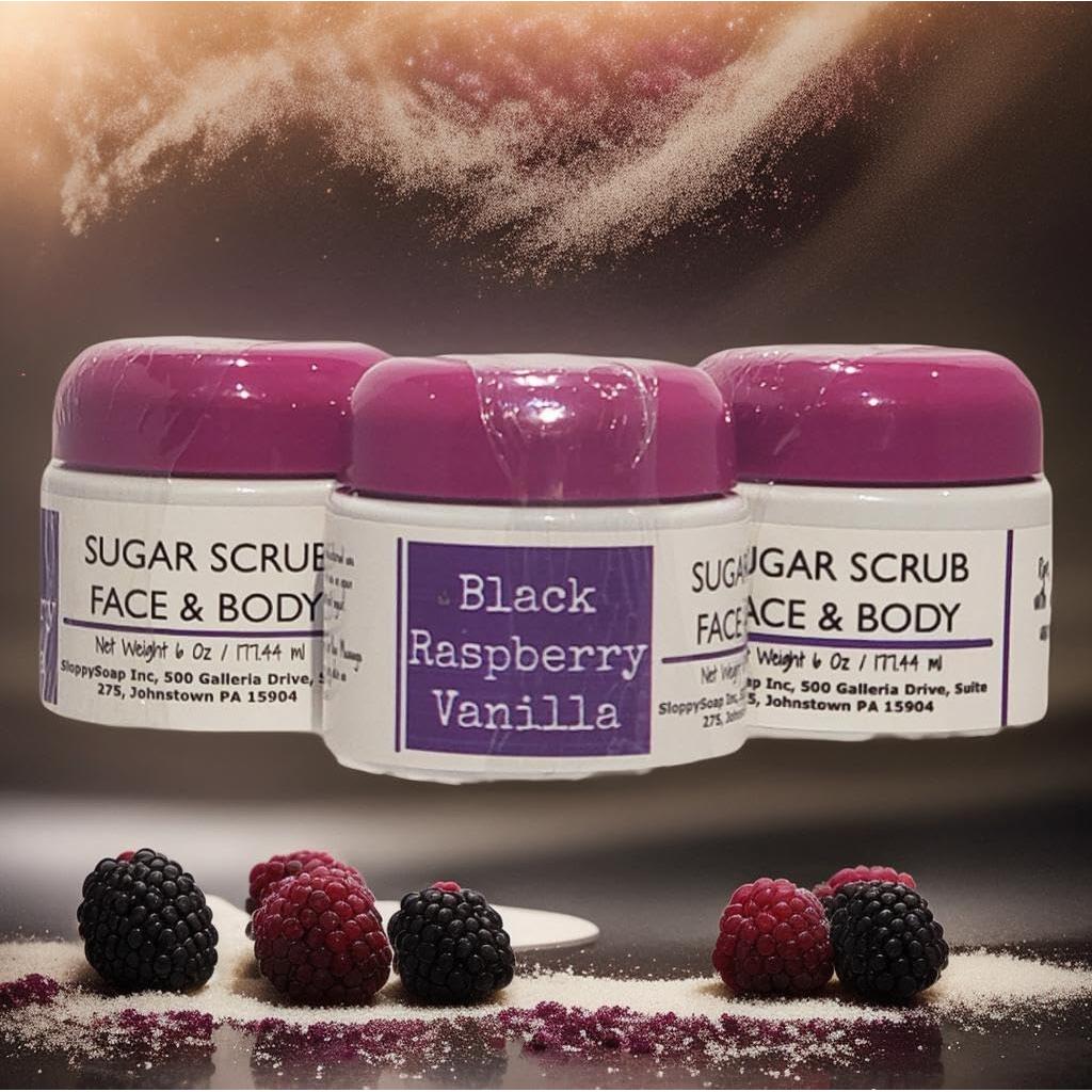Exfoliante de Azúcar SloppySoap 170g Frambuesa Negra y Vainilla