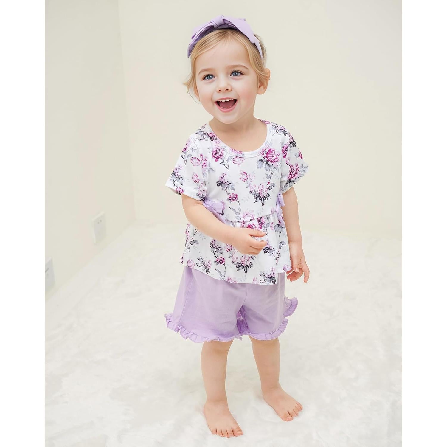 YALLET Conjunto Ropa Verano Niña 3 Piezas 18-24 Meses
