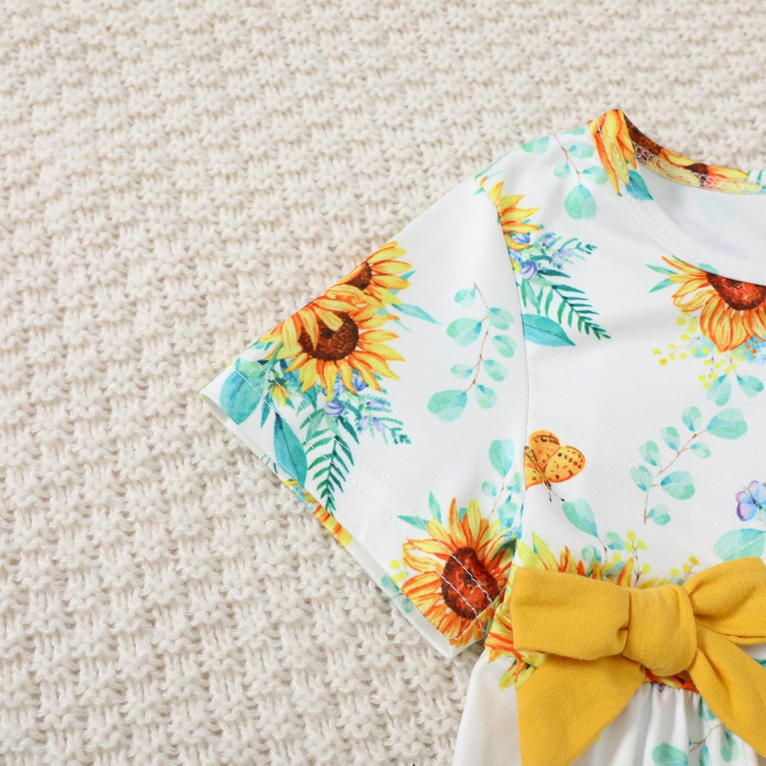 YALLET Conjunto Ropa Verano Niña 3 Piezas 12-18 Meses