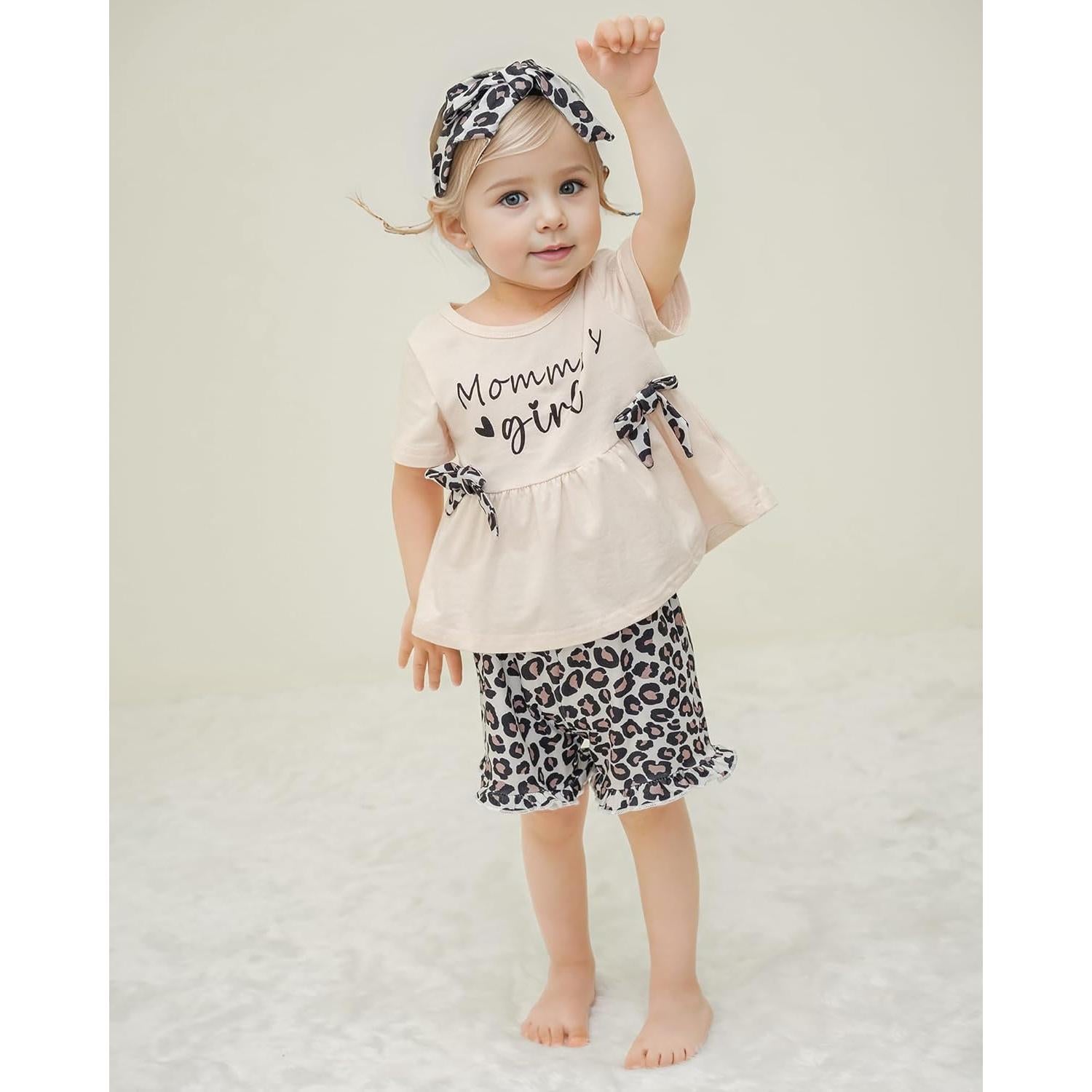 YALLET Conjunto Ropa Verano Niñas 3 Piezas 6-12 Meses
