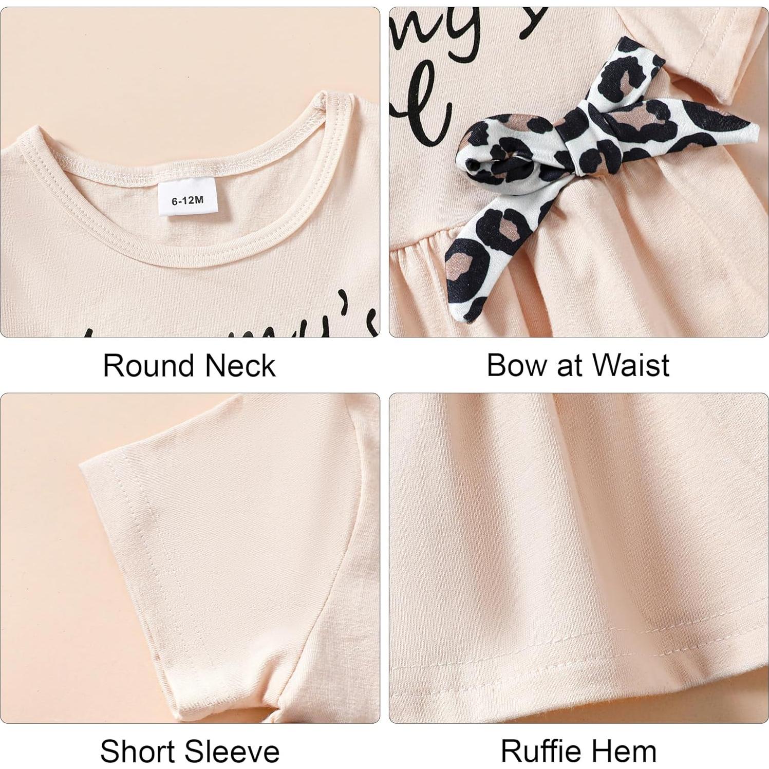 YALLET Conjunto Ropa Verano Niñas 3 Piezas 6-12 Meses