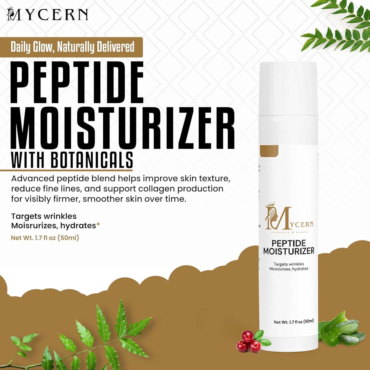 Hidratante Facial de Péptidos Mycern 50 ml - Antienvejecimiento