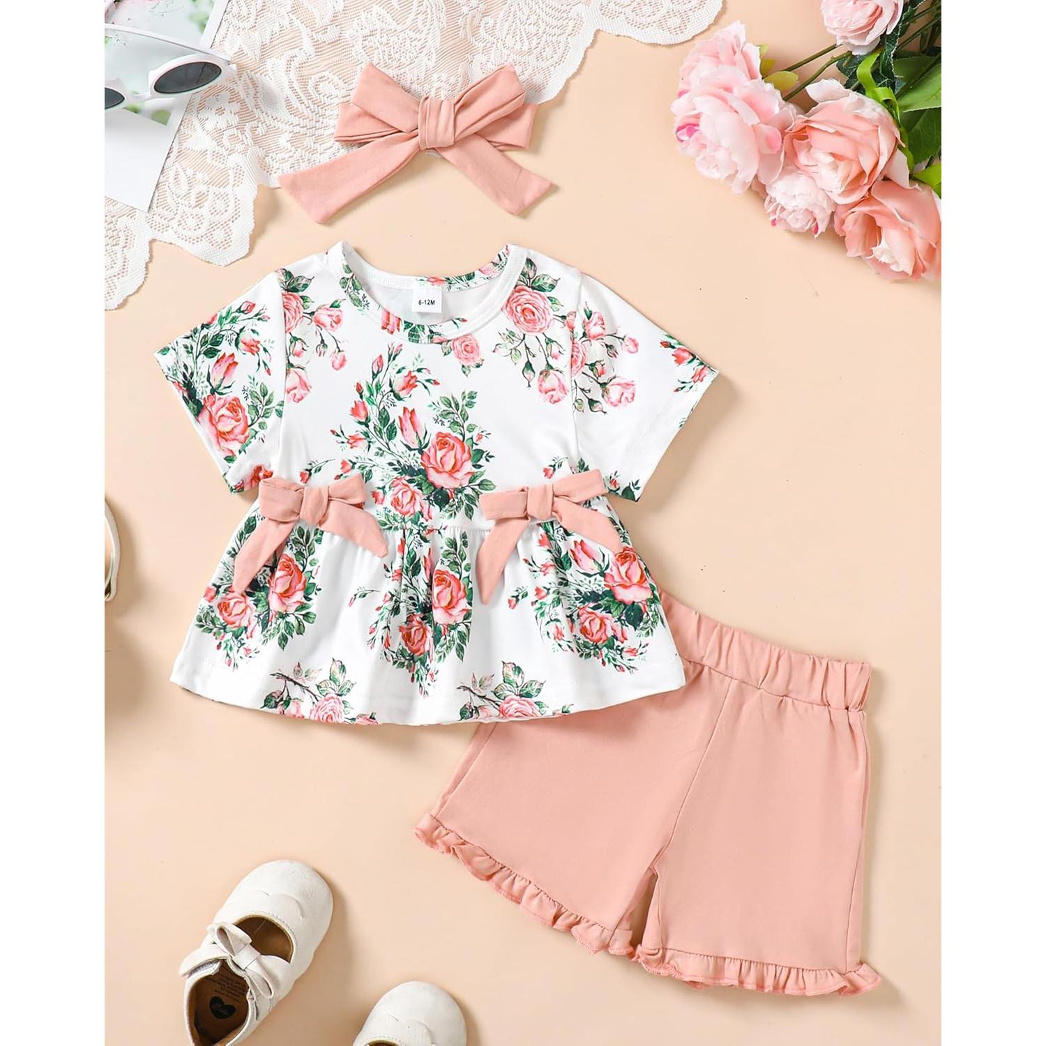 YALLET Conjunto Ropa Verano Niñas 2-3T Camiseta y Pantalones