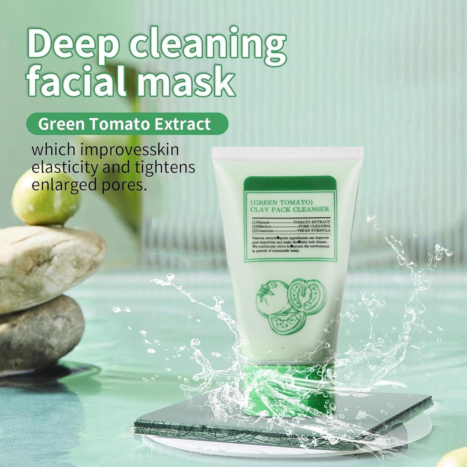 Mascarilla de Arcilla de Tomate Verde Jsykt - 2 Piezas, Limpieza Profunda