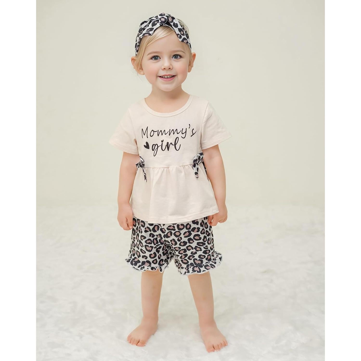 YALLET Conjunto Ropa Verano Niña 3 Piezas 18-24 Meses