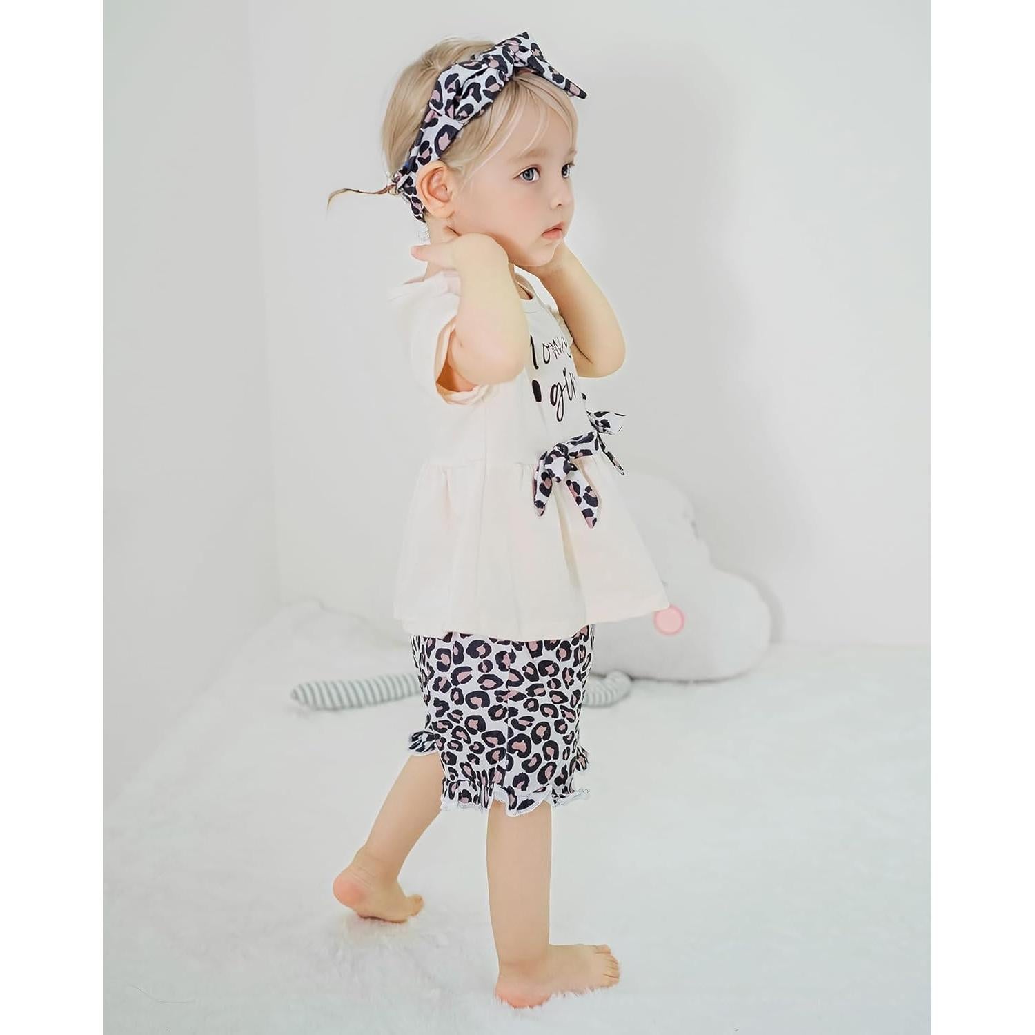 YALLET Conjunto Ropa Verano Niña 3 Piezas 18-24 Meses