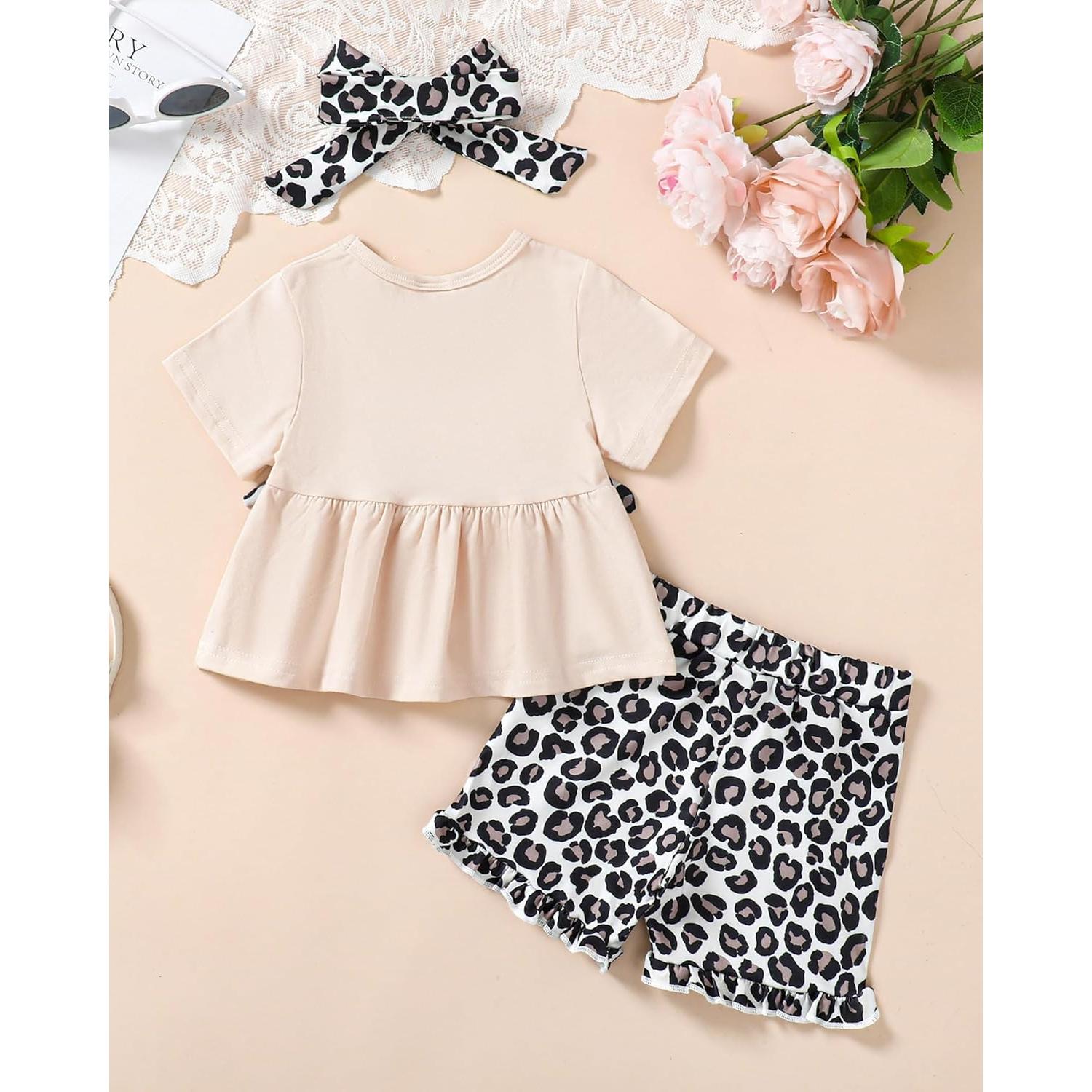 YALLET Conjunto Ropa Verano Niña 3 Piezas 18-24 Meses