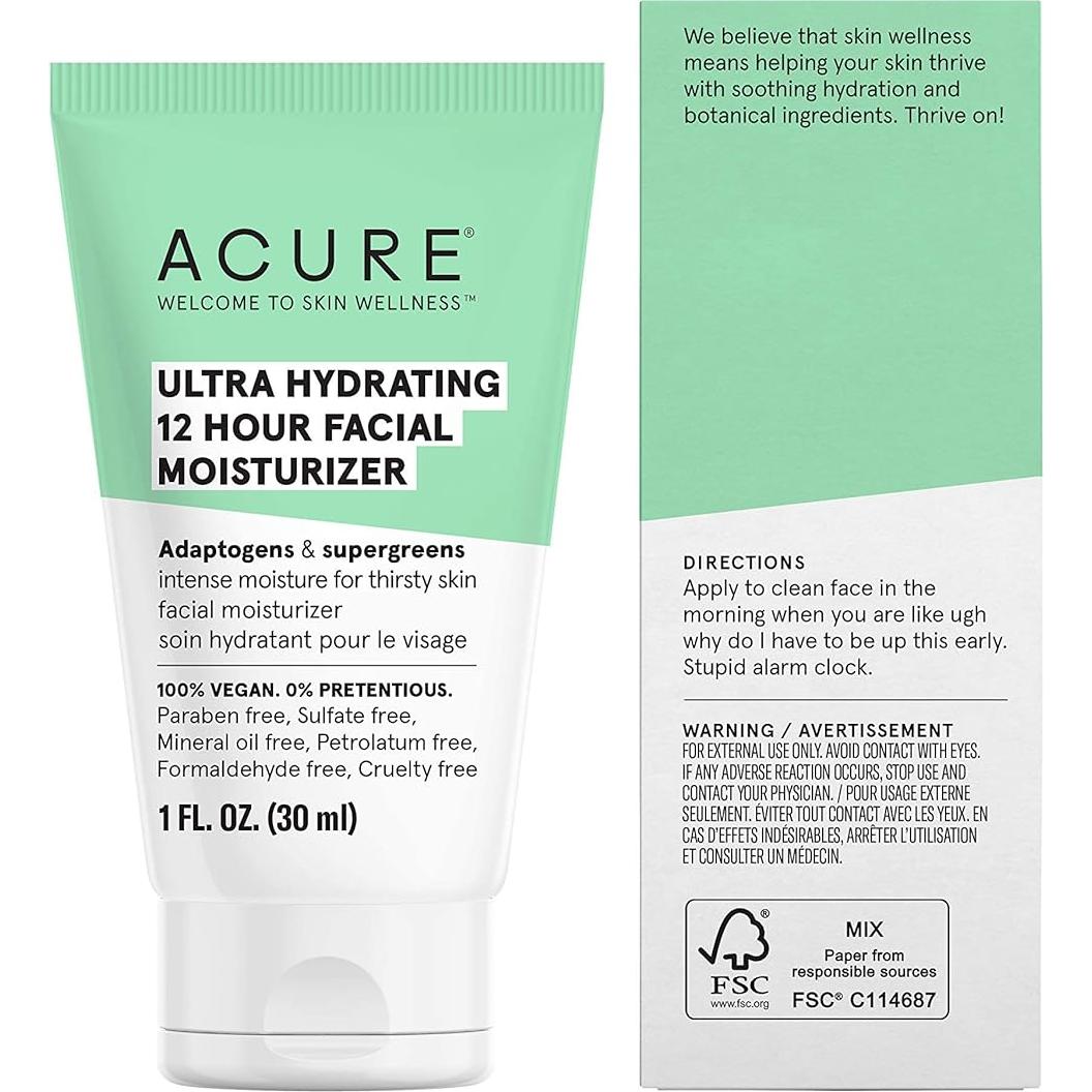 Crema Facial Ultra Hidratante 12 Horas Acure 50 ml Vegana