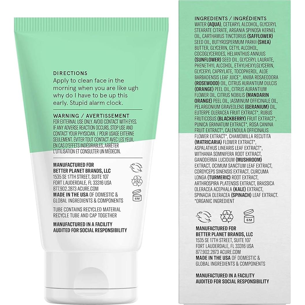 Crema Facial Ultra Hidratante 12 Horas Acure 50 ml Vegana