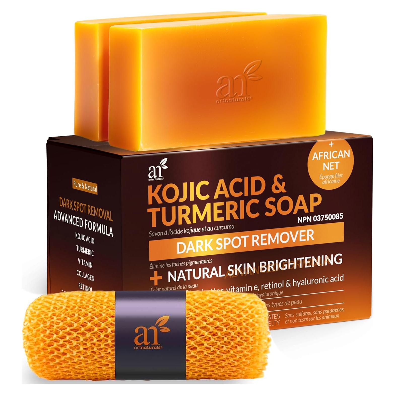 Jabón Ácido Kójico Artnaturals + Esponja Africana 2x142g