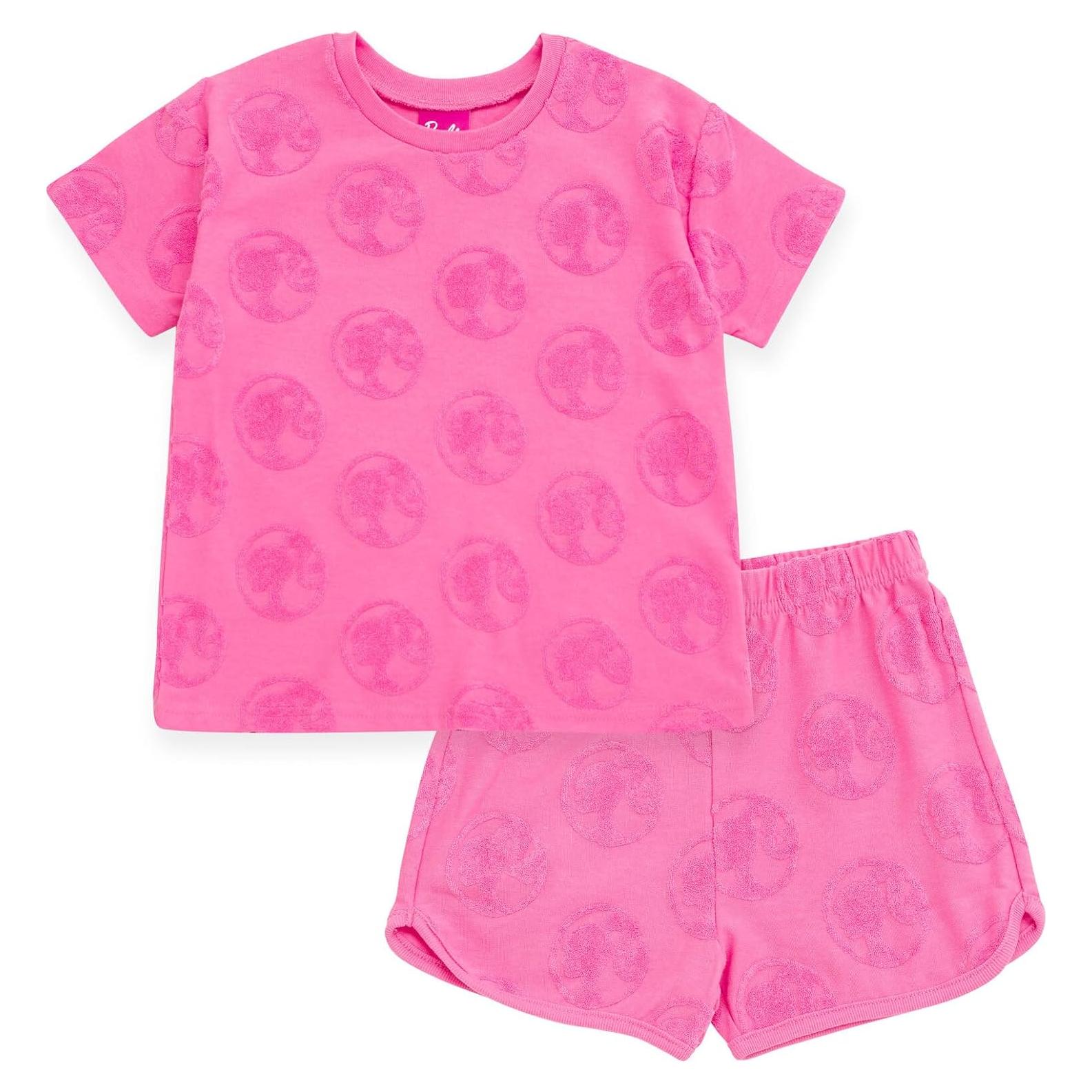 Conjunto Barbie Niñas Camiseta y Pantalones Cortos Rosa 7-8