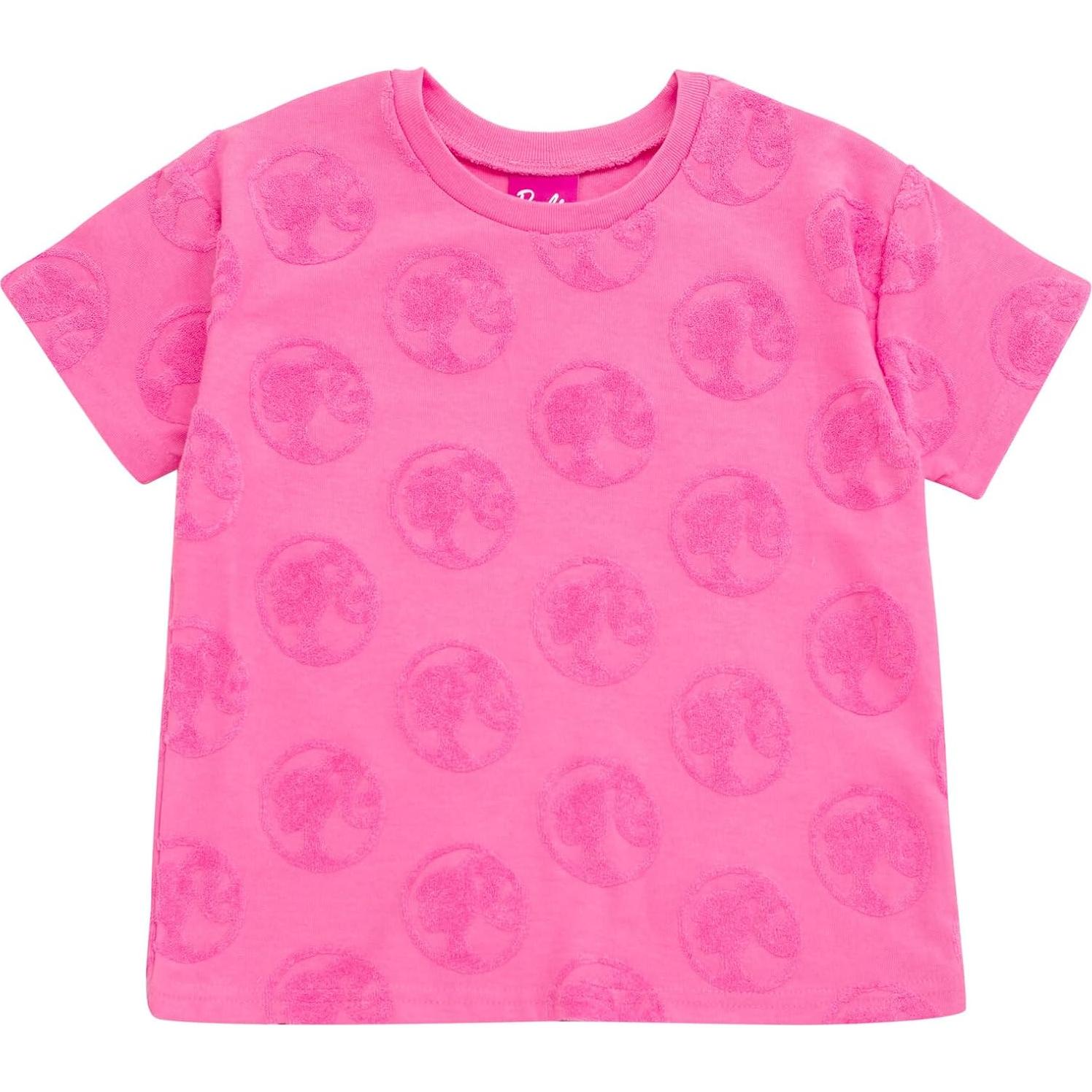 Conjunto Barbie Niñas Camiseta y Pantalones Cortos Rosa 7-8