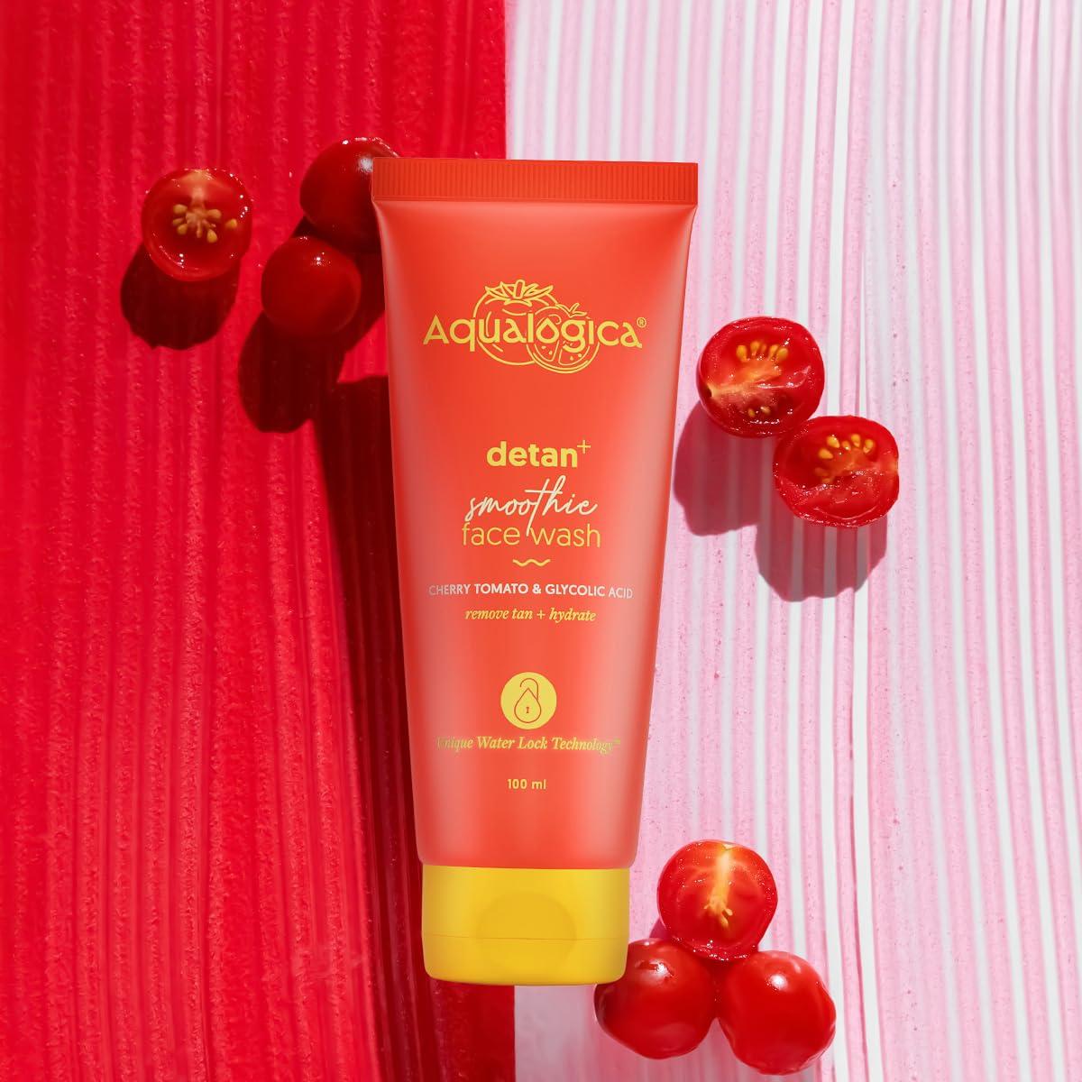 Limpiador Facial Smoothie Aqualogica Detan+ 100ml con Tomate Cherry