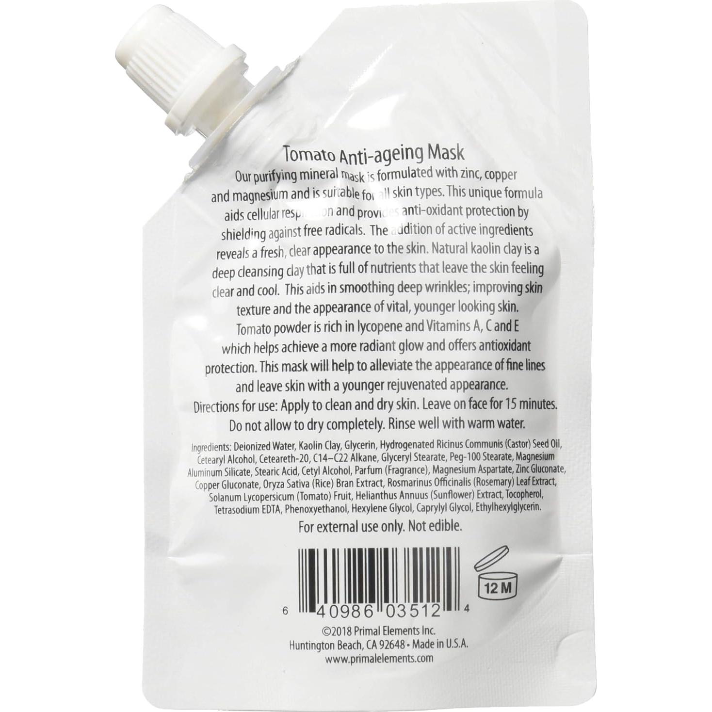 Mascarilla Facial Primal Elements 33.4g Tomate Antienvejecimiento