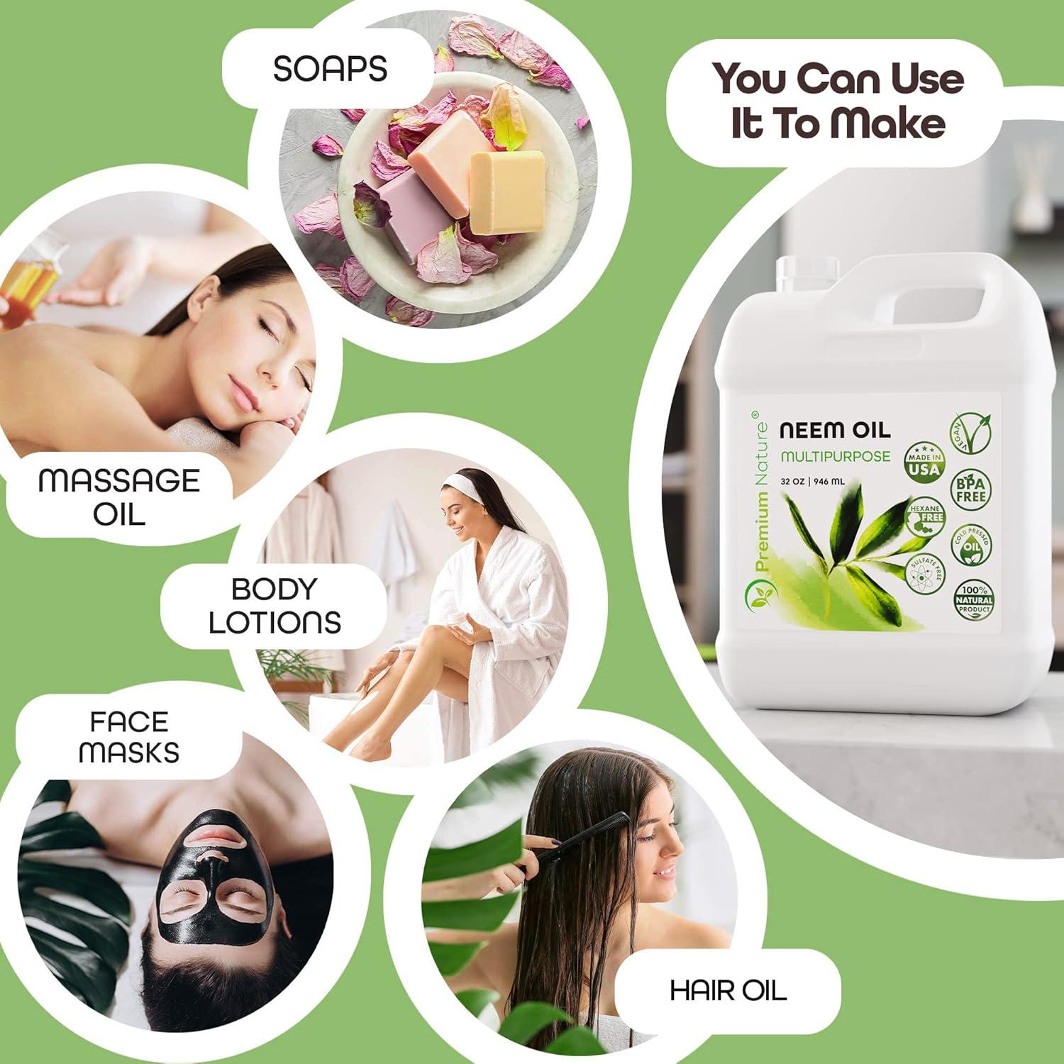 Aceite de Neem Puro Premium Nature 473 ml para Jardinería y Belleza