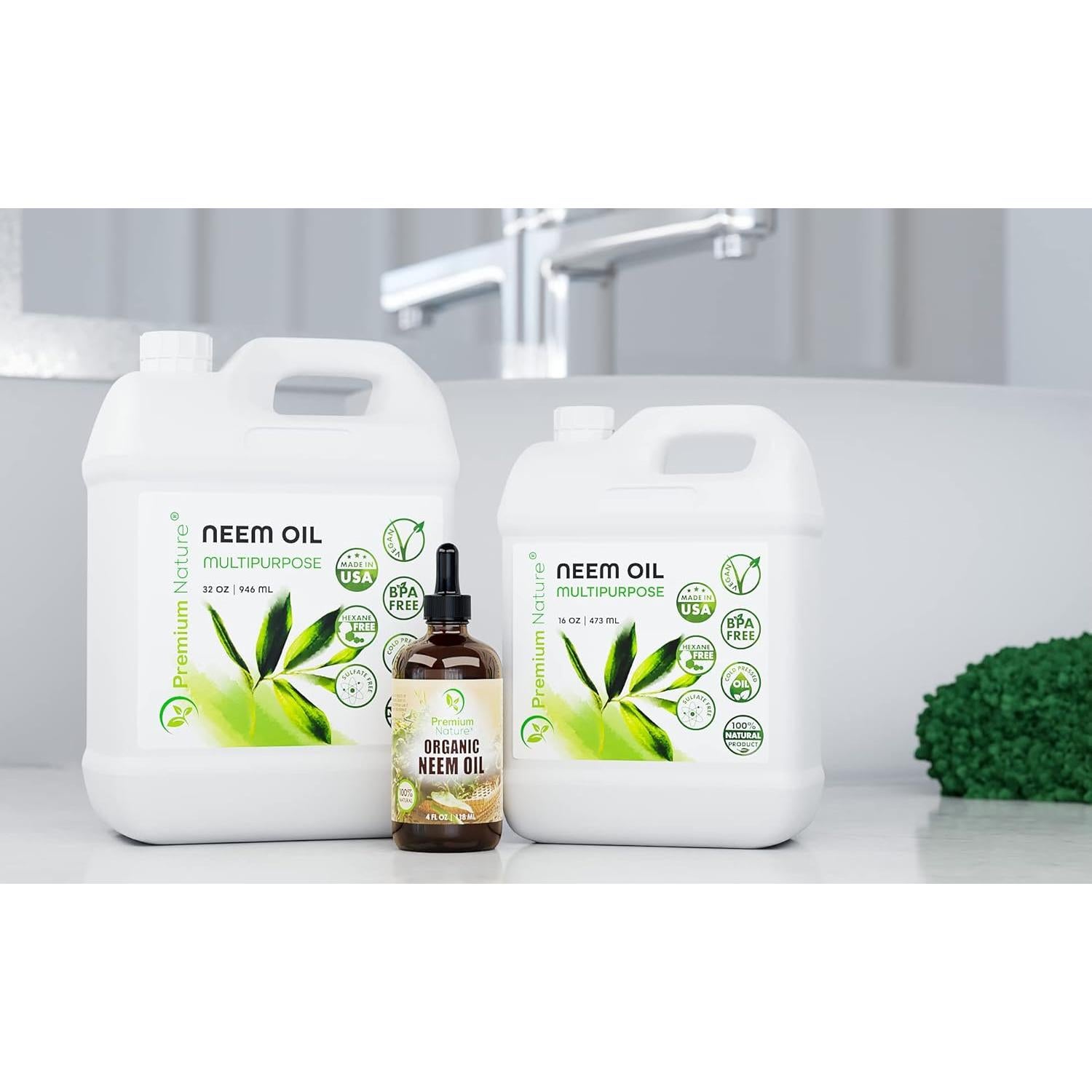 Aceite de Neem Puro Premium Nature 473 ml para Jardinería y Belleza