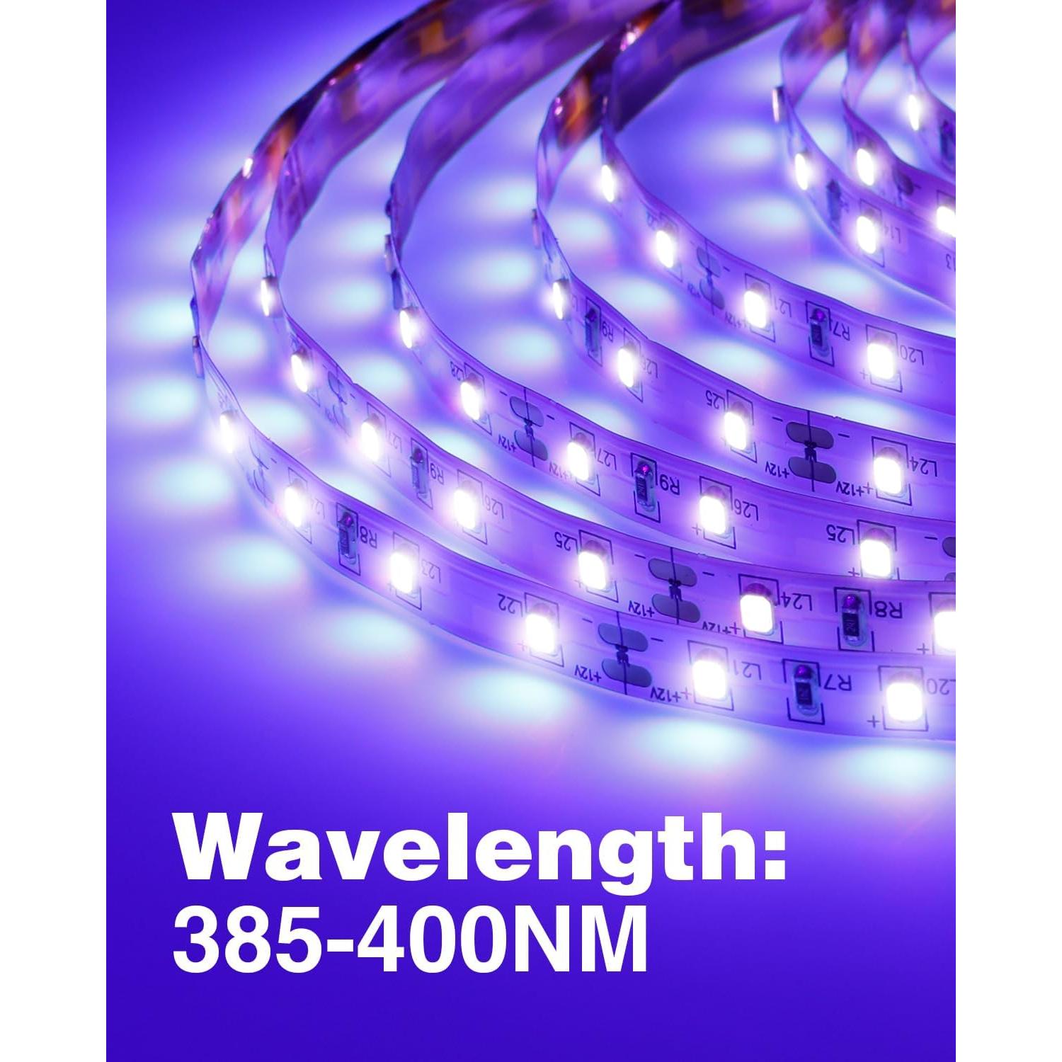 Tira de Luz Negra LED Onforu 20m 1200 LEDs para Fiestas