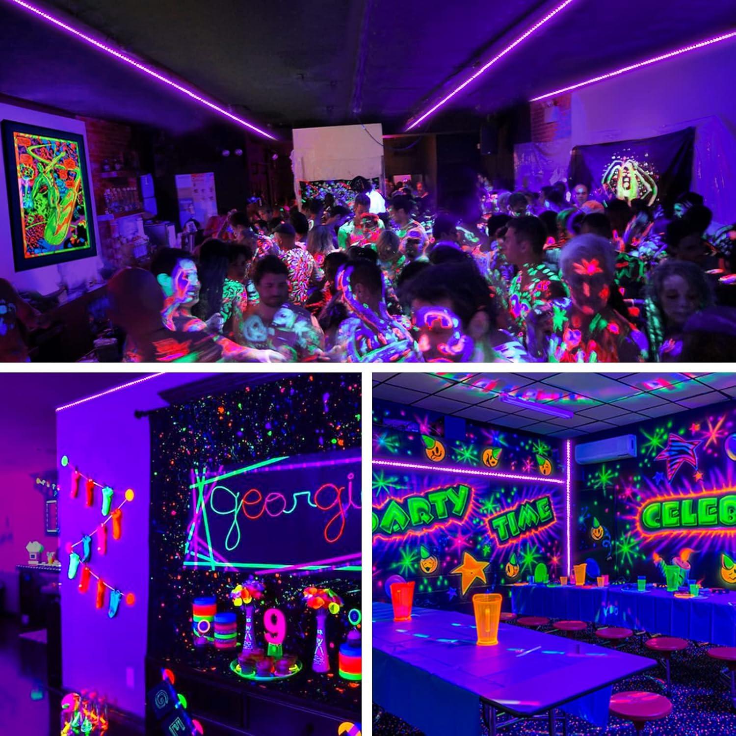 Tira de Luz Negra LED Onforu 20m 1200 LEDs para Fiestas