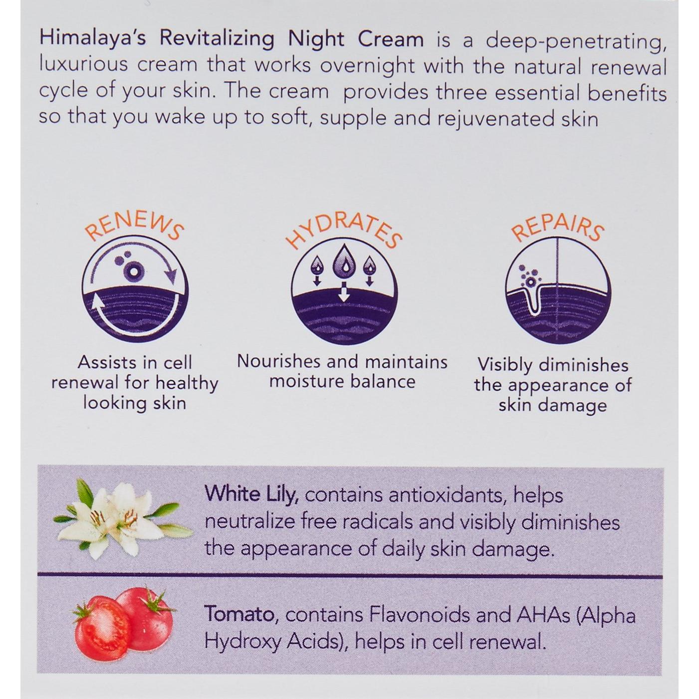 Crema Nocturna Revitalizante Himalaya 50ml para Piel Envejecida