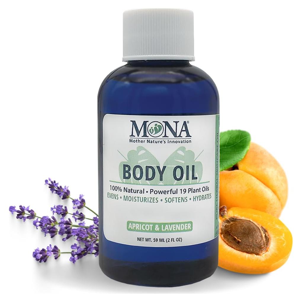 Aceite Corporal Natural MONA 60 ml Albaricoque y Lavanda