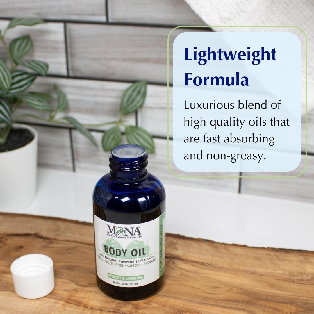 Aceite Corporal Natural MONA 60 ml Albaricoque y Lavanda