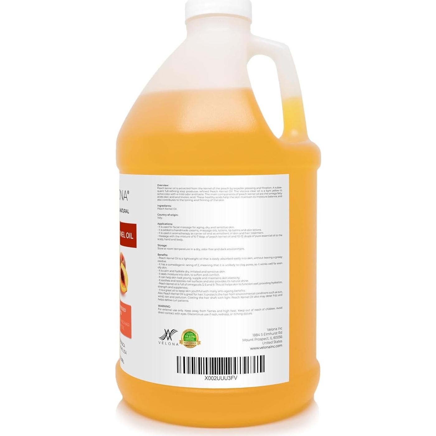 Aceite de Hueso de Durazno Velona 3.4 kg | 100% Puro y Natural