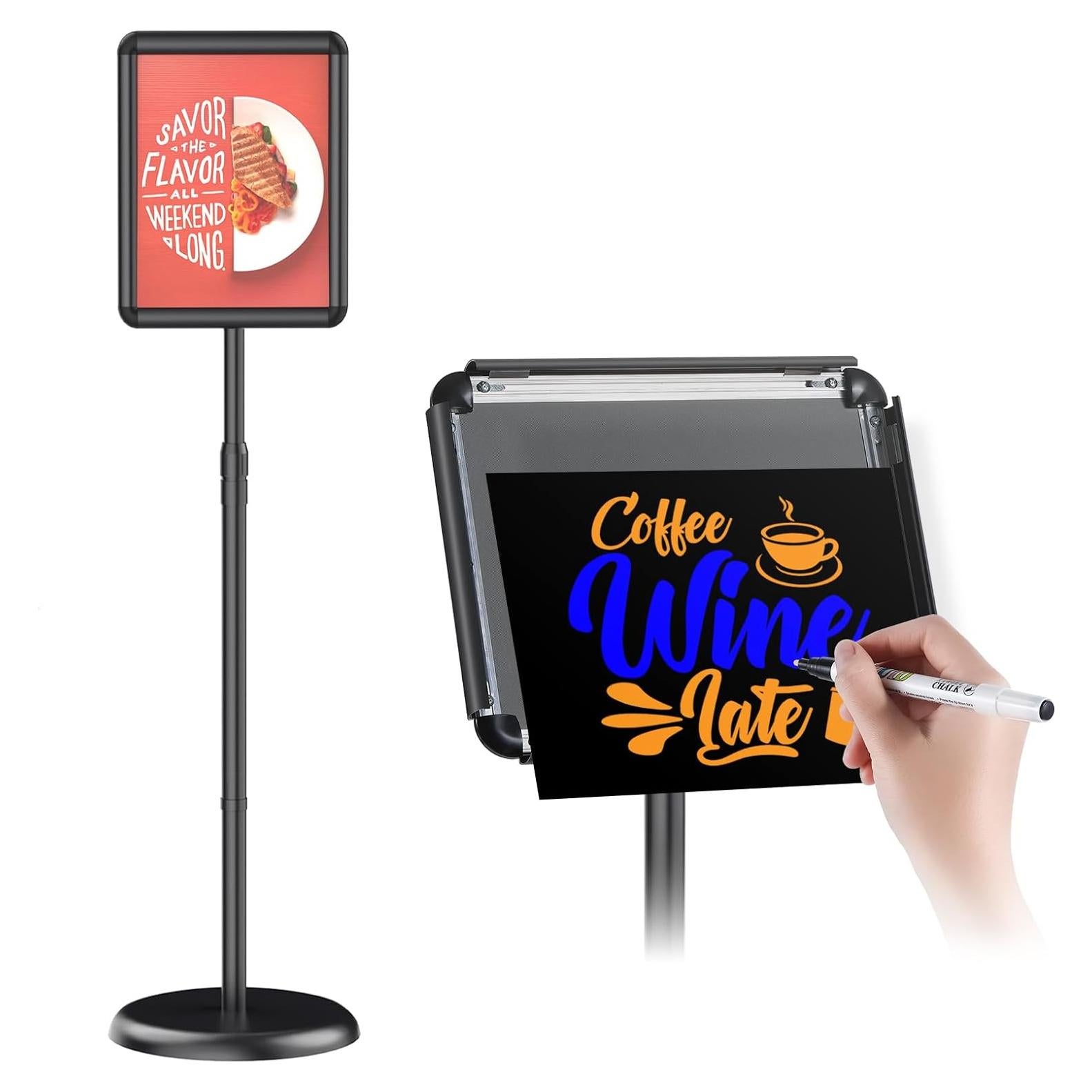 Soporte de Cartel de Piso Newzueby Ajustable 38-50" Negro